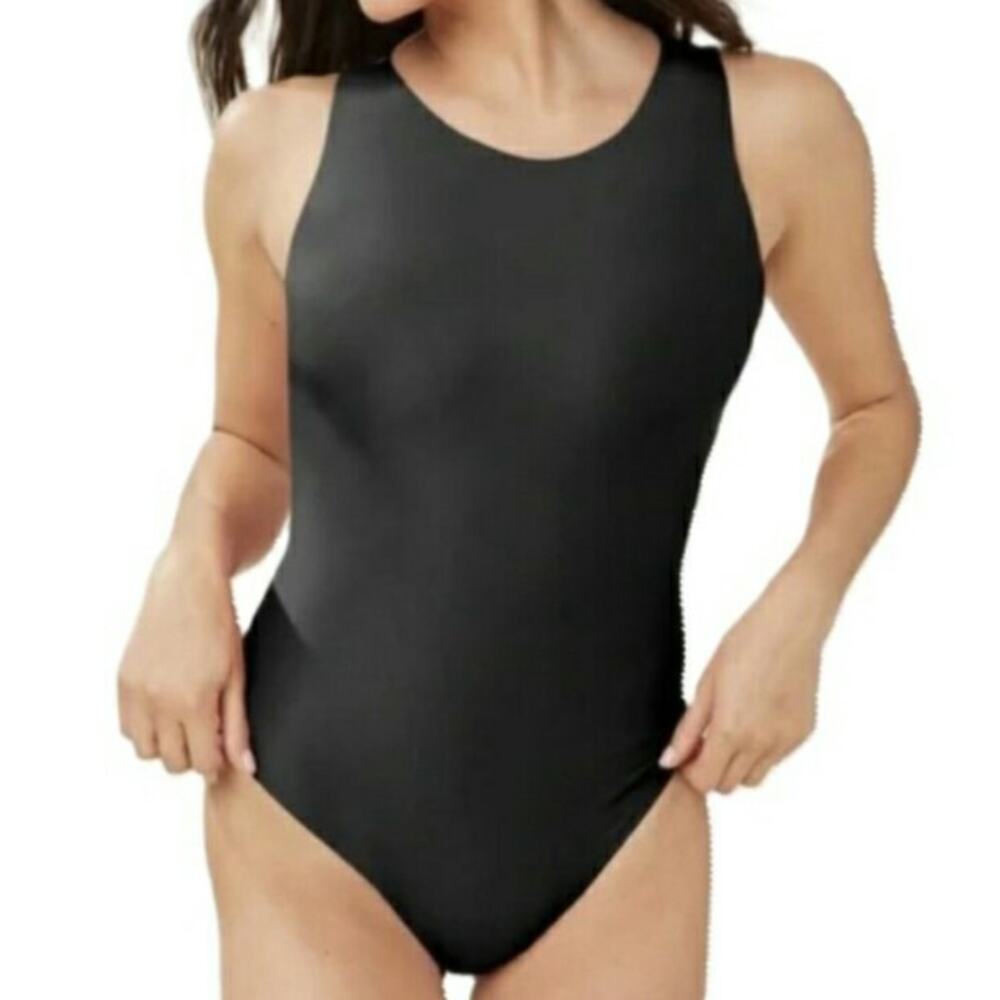 Andie The Corsica One Piece Black Swimwear Bathing Suit Size L New